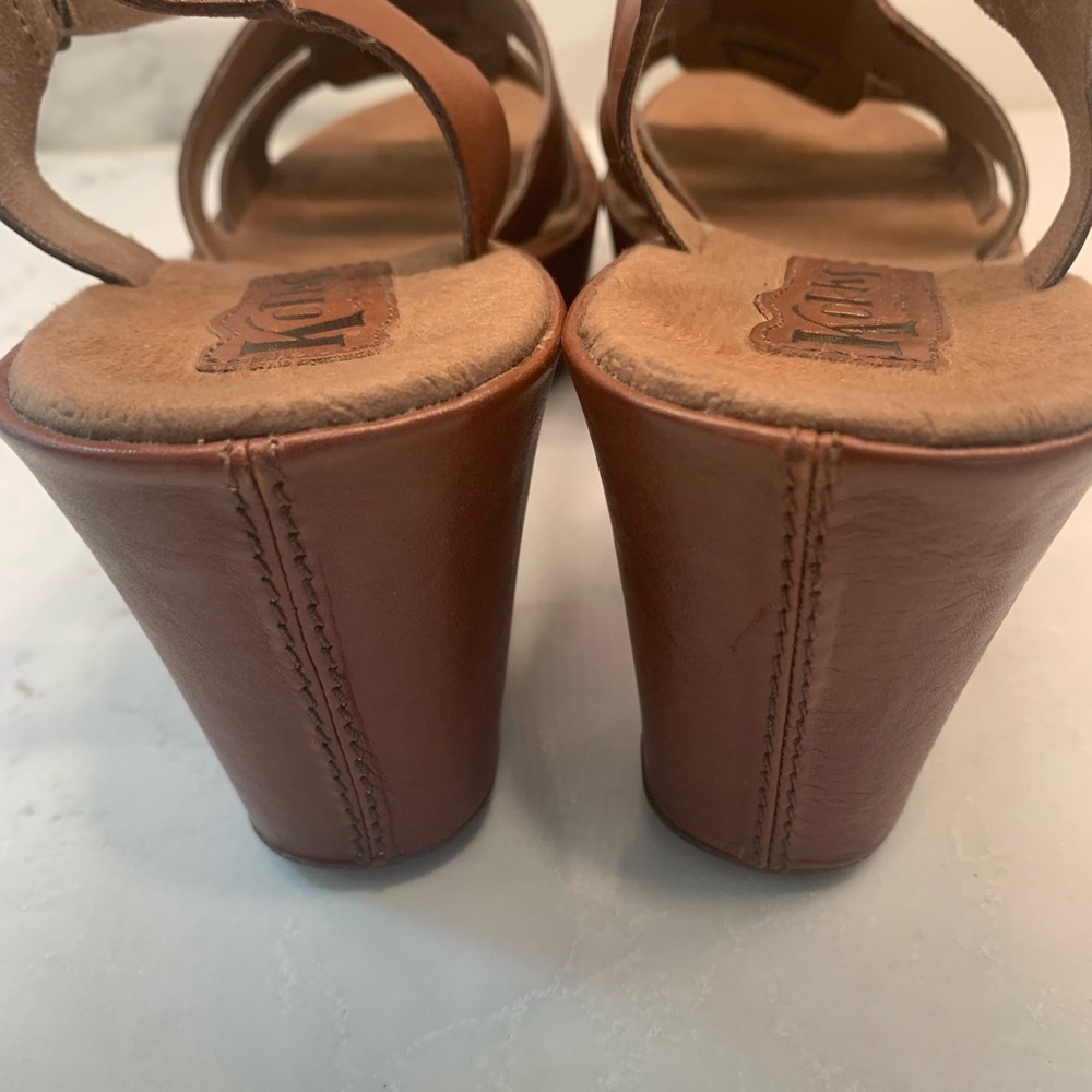 Kork-Ease Della Brown Leather Platform Sandals with Ankle Strap Size 10​ - Picture 3 of 7